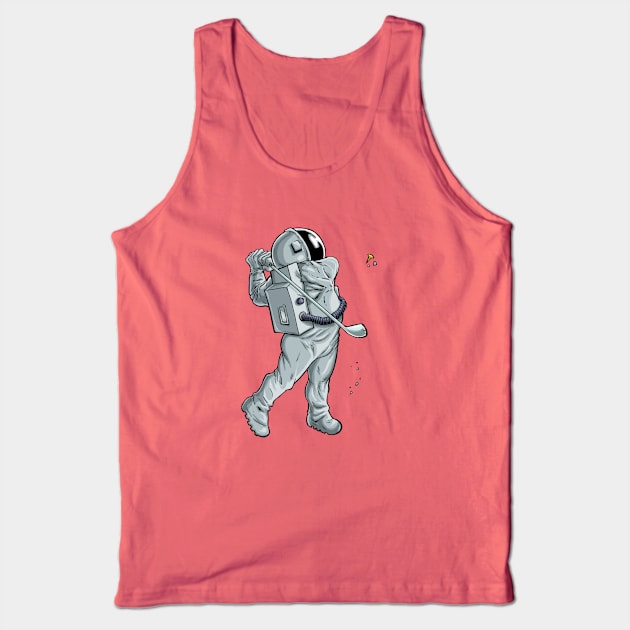 Golfing Astronaut Tank Top by SheVibe